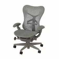 Herman Miller Mirra - Shadow Grey Office Chair  (Fixed Arm, No Lumbar & Tilts) - Refurbished