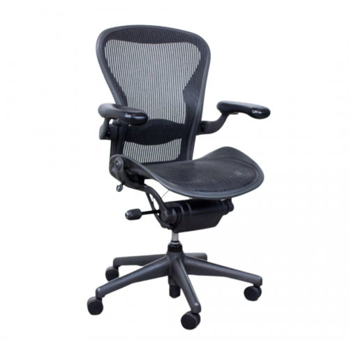 Herman Miller Aeron - Fully Adjustable Office Chair, Graphite/Black (Refurbished)
