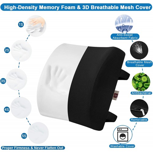 Memory Foam Car Seat Cushion For Back Pain Relief 3d Mesh Lumbar