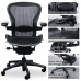 Herman Miller Aeron Refurbished Office Chair, Fully Adjustable, Size B (Medium) - Graphite/Black