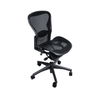 Herman Miller Aeron Refurbished Office Chair, Armless, Size B (Medium) - Graphite/Black