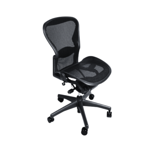 Herman Miller Aeron Refurbished Office Chair, (Fixed Armrests), Size B  (Medium) - Graphite/Black