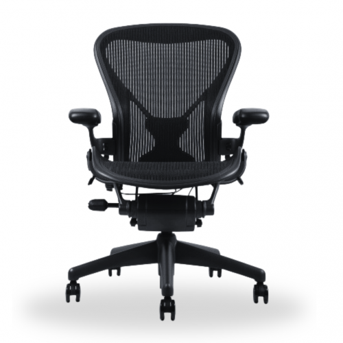 Herman Miller Aeron Chair, Gray, Size B, All Features, Adjustable Lumbar  Support