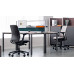 Steelcase - Amia Refurbished Office Chair, Fully Adjustable - Black Frame - Blue Fabric