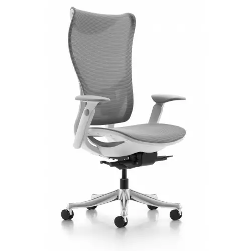 Beverly Hills Chairs | Westholme - Nanoflex - Fully Adjustable Office Chair | White Frame - Light Gray Mesh