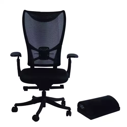 WESTHOLME High Back Office Chair, Ergonomic Desk Chair with Adjustable Seat Depth Feature, Tilt Function, Lumbar Support - Black Office Chair in Fabric Foam Seat