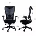 WESTHOLME High Back Office Chair, Ergonomic Desk Chair with Adjustable Seat Depth Feature, Tilt Function, Lumbar Support - Black Office Chair in Fabric Foam Seat