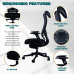 WESTHOLME High Back Office Chair, Ergonomic Desk Chair, Tilt Function, Lumbar Support, Fabric Foam Seat - Black