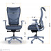 WESTHOLME High Back Office Chair, Ergonomic Desk Chair, Tilt Function, Lumbar Support, Fabric Foam Seat - Gray