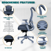 WESTHOLME High Back Office Chair, Ergonomic Desk Chair, Tilt Function, Lumbar Support, Fabric Foam Seat - Gray