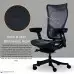 WESTHOLME High Back Office Chair, Ergonomic Desk Chair with Adjustable Seat Depth Feature, Tilt Function, Lumbar Support - Best Office Chairs for Long Hours, Black Office Mesh Chair - Nylon Black Base