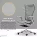 WESTHOLME High Back Office Chair, Ergonomic Desk Chair with Adjustable Seat Depth Feature, Tilt Function, Lumbar Support - Office Mesh Chair - Aluminum Base, Grey Frame and Grey Mesh