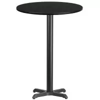 Beverly Hills Chairs | Round Black Laminate Bar Height Break Room Table | Size 30"
