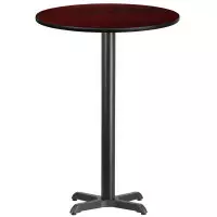 Beverly Hills Chairs | Round Mahogany Laminate Bar Height Break Room Table | Size 30"