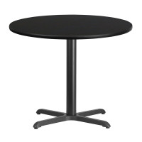 Beverly Hills Chairs | Round Black Laminate Break Room Table | Size 36"