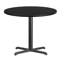 Beverly Hills Chairs | Round Black Laminate Break Room Table | Size 36"