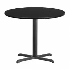 Beverly Hills Chairs | Round Black Laminate Break Room Table | Size 36"