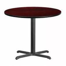 Beverly Hills Chairs | Round Mahogany Laminate Break Room Table | Size 36" Beverly Hills Chairs | Round Mahogany Laminate Break Room Table | Size 36"