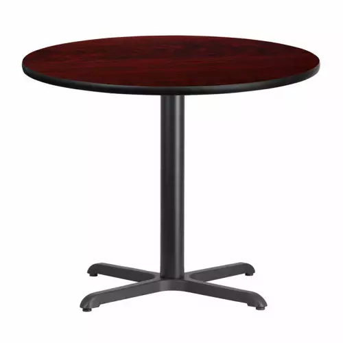 36” Round Mahogany Laminate Break Room Table