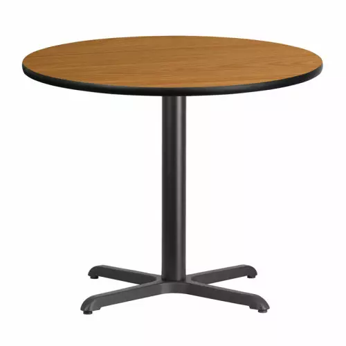 36” Round Natural Laminate Break Room Table