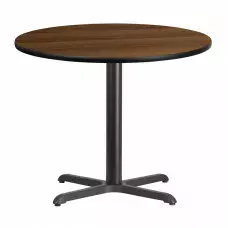 Beverly Hills Chairs | Round Walnut Laminate Break Room Table | Size 36" Beverly Hills Chairs | Round Walnut Laminate Break Room Table | Size 36"