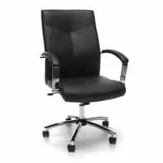 Modern Comfort | Black/Chrome Mid Back Conference Chair | Ergonomic
