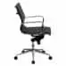 Modern Comfort | Black Leather Ribbed Conference Chair | Lumbar Support