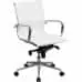 Modern Comfort | White Leather Ribbed Conference Chair | Lumbar Support
