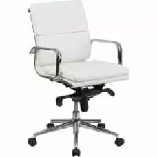 Luxe | Leather Conference Chair | White | Lumbar Support