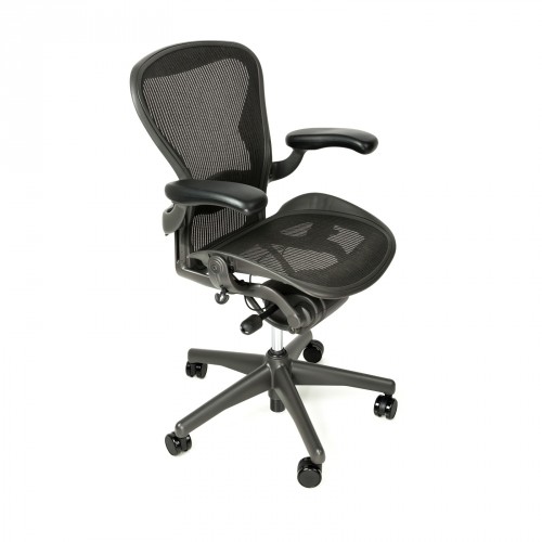herman miller aeron chair fully adjustable size b graphite from