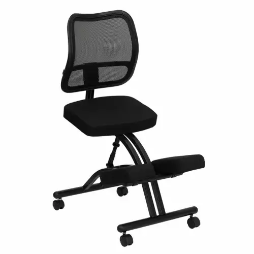 Modern Comfort | Ergonomic Kneeling Chair | Black | Mesh/Fabric