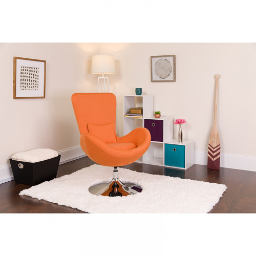 Orange Fabric Egg Chair Reception Room From Beverly Hills Chairs Orange Fabric Egg Chair Reception Room