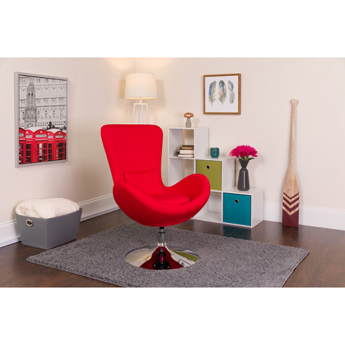 Red Fabric Egg Chair Reception Room From Beverly Hills Chairs