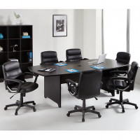 Modern Comfort | Boat-Shaped Conference Table in Espresso