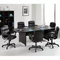 Modern Comfort | Boat-Shaped Conference Table in Espresso