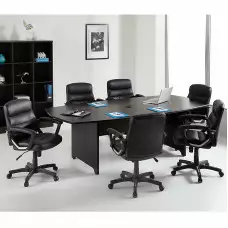 Modern Comfort | Boat-Shaped Conference Table in Espresso