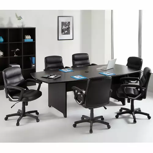 Modern Comfort | Boat-Shaped Conference Table in Espresso