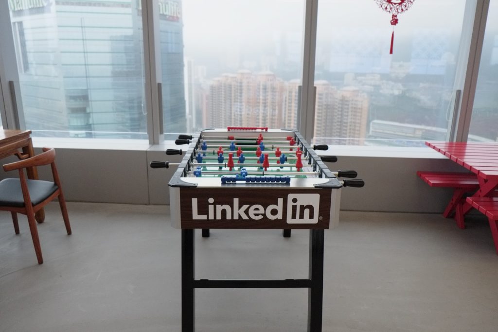 linkedin, linked in, office, offices, linked in office, linkedin office, office environment, foosball, games, game, tabletop game, table top game, foosball game, window, office look